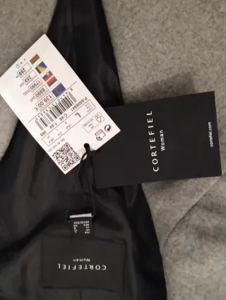 Abrigo largo gris mujer