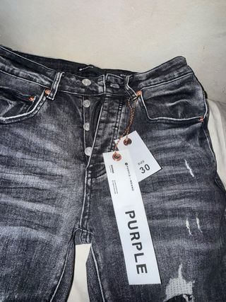 Jeans Slim Fit Grises Desgastados