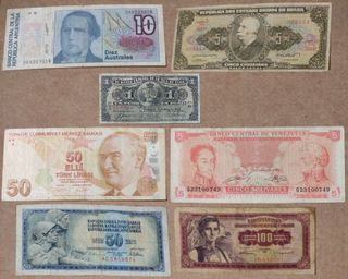 Lote Billetes Extranjeros Usados