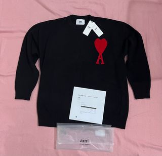 Maglione Ami Paris nero cotone