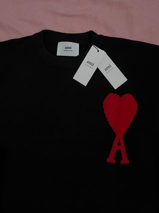 Maglione Ami Paris nero cotone