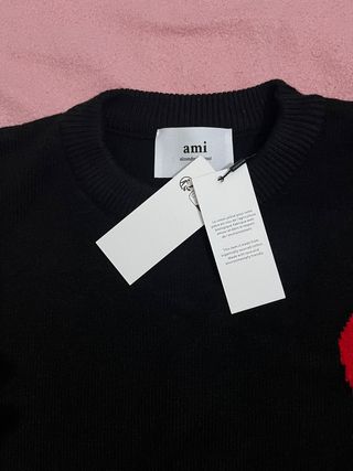 Maglione Ami Paris nero cotone