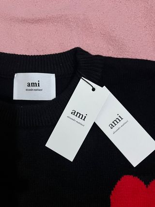 Maglione Ami Paris nero cotone