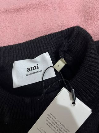 Maglione Ami Paris nero cotone