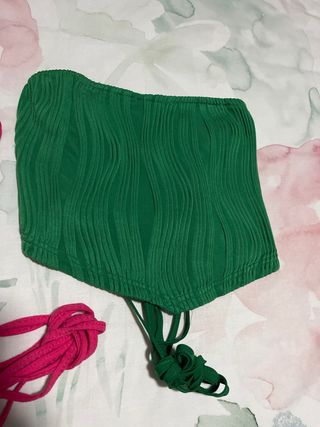 Conjunto Top Rosa y Verde Talla M