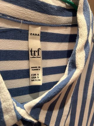 Camisa Zara rayas azul y blanca Talla S