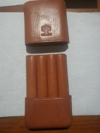 Funda porta puros de cuero para 4 puros como nuevo