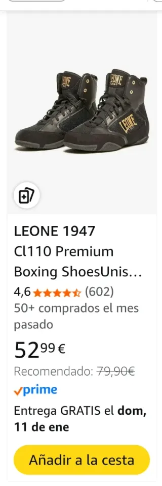 Botas Boxeo Leone 1947 Cl110 Negras Talla 43
