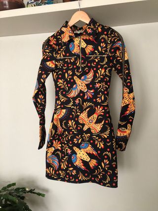 Vestido mini estampado pájaros Camaleónica