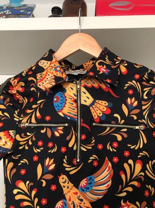 Vestido mini estampado pájaros Camaleónica