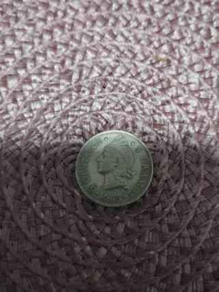 Moneda 5 Centavos Plata Rep. Dominicana 1963