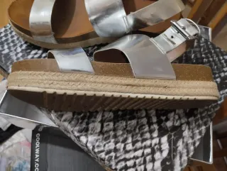 Sandalias Plataforma Plata