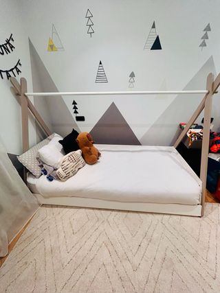 Cama infantil tipi 90x200 Blanco/Beige