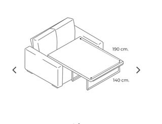 Sofá Cama 2 Plazas.  Gris Nuevo. Cama de 140x190.
