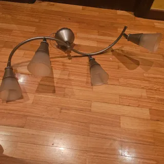 2 Lámparas de Techo Cristal y Metal