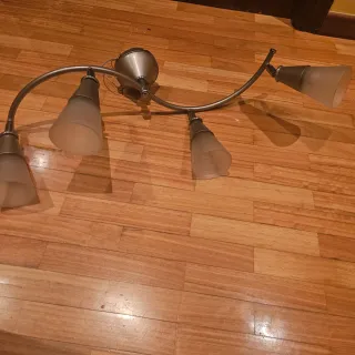 2 Lámparas de Techo Cristal y Metal