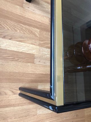 Mesita de café retro cristal y metal