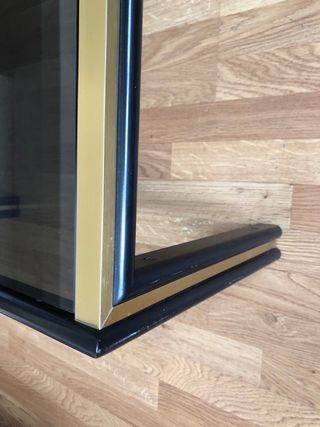 Mesita de café retro cristal y metal