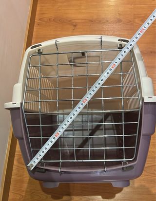 Transportín perro hasta 12kg color morado y blanco