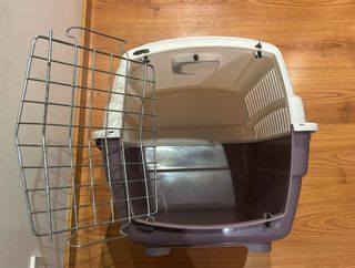 Transportín perro hasta 12kg color morado y blanco