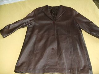 Chaquetón de piel marrón mujer