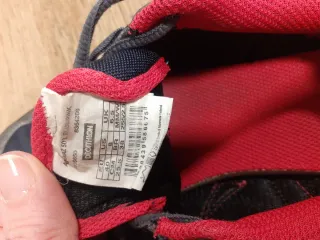 Zapatillas de montaña azules y rojas