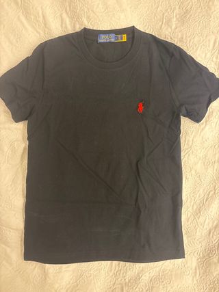Camiseta Polo Ralph Lauren Negra Logo Rojo Talla S
