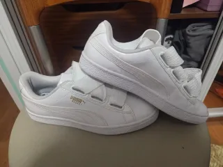 Zapatillas Puma Basket Blancas Velcro