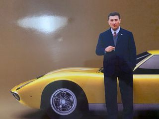Poster Lamborghini Miura con Ferruccio