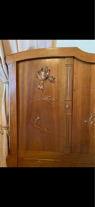 Cabecero y pie de cama doble de madera