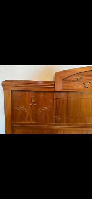 Cabecero y pie de cama doble de madera