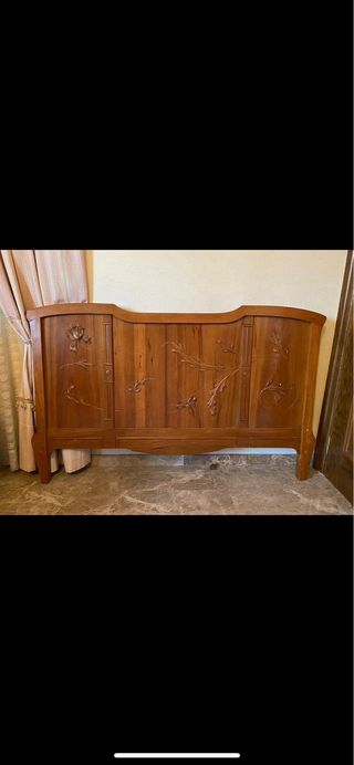 Cabecero y pie de cama doble de madera