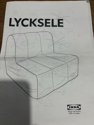 Sillón cama Lycksele azul 1,90x80