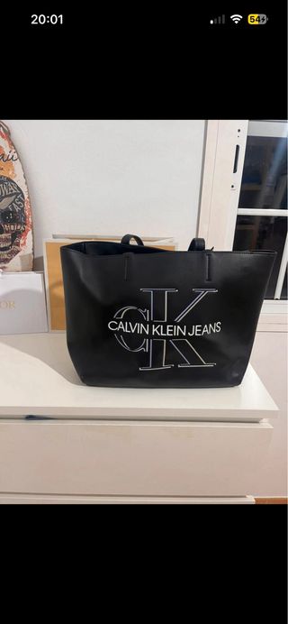 Bolso Calvin Klein Negro Nuevo Original De materia