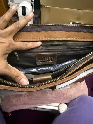 Maletín de cuero marrón para hombre