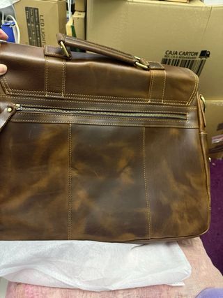 Maletín de cuero marrón para hombre