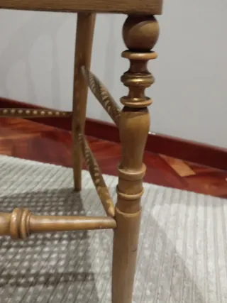 Silla Vintage Decorativa Madera y Rattan