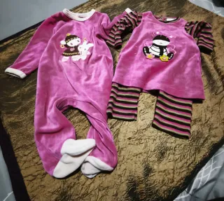 Conjunto mono y vestido 6 meses