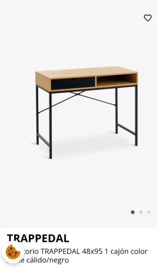 Escritorio TRAPPEDAL Jysk madera y metal negro