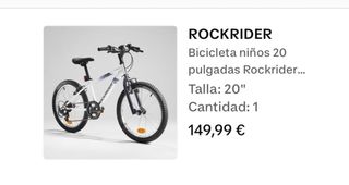 Bicicleta infantil 20 Rockrider