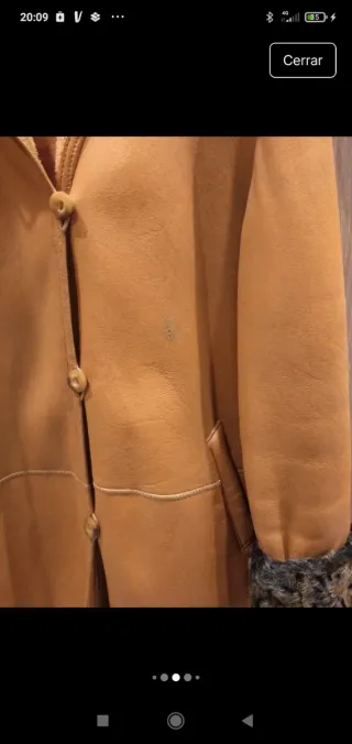 Abrigo vintage piel vuelta