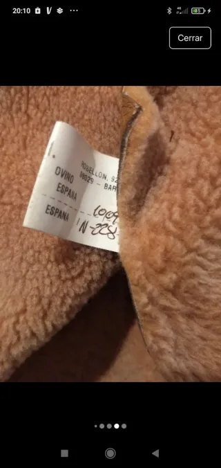 Abrigo vintage piel vuelta