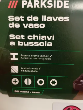 Parkside Set de Llaves de Vaso 38 Piezas