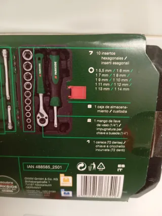 Parkside Set de Llaves de Vaso 38 Piezas