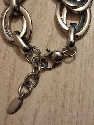 Pulsera Lotus Acero Negro y Plata