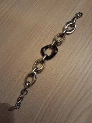 Pulsera Lotus Acero Negro y Plata