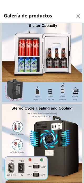 Mini nevera portátil 15L