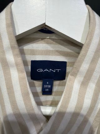 Camisa GANT Rayas Beige y Blanca