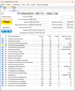 Disco Duro Seagate 1TB 2.5 para piezas
