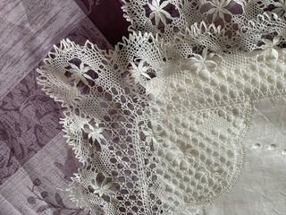 Juego de sábanas y funda de almohada antigua